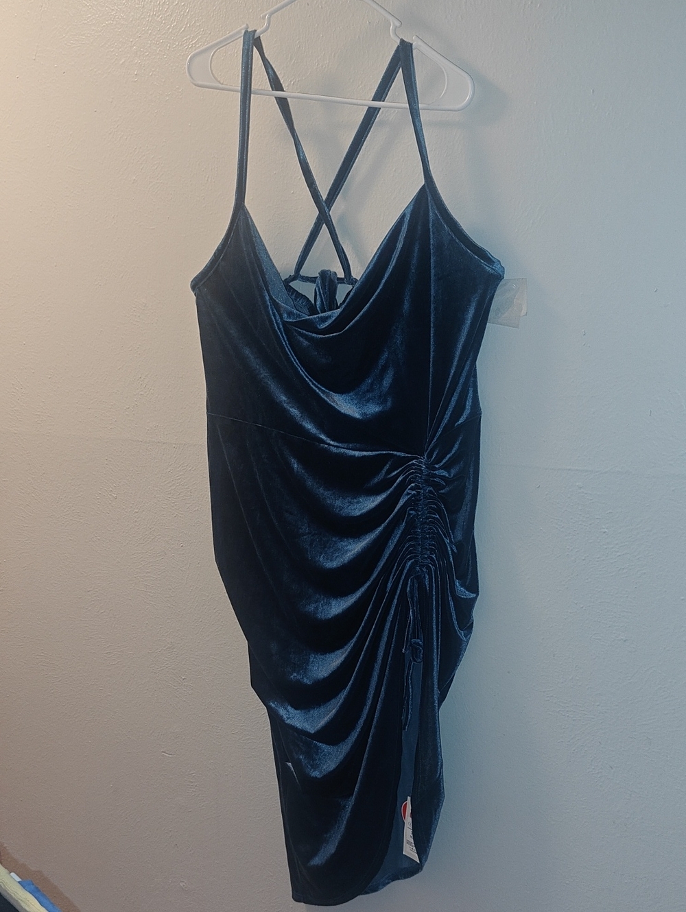 3X Cider Teal Blue Green Velvet Mini Dress